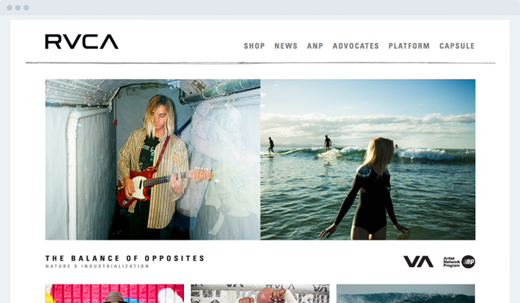 Side Studios, RVCA, Homepage