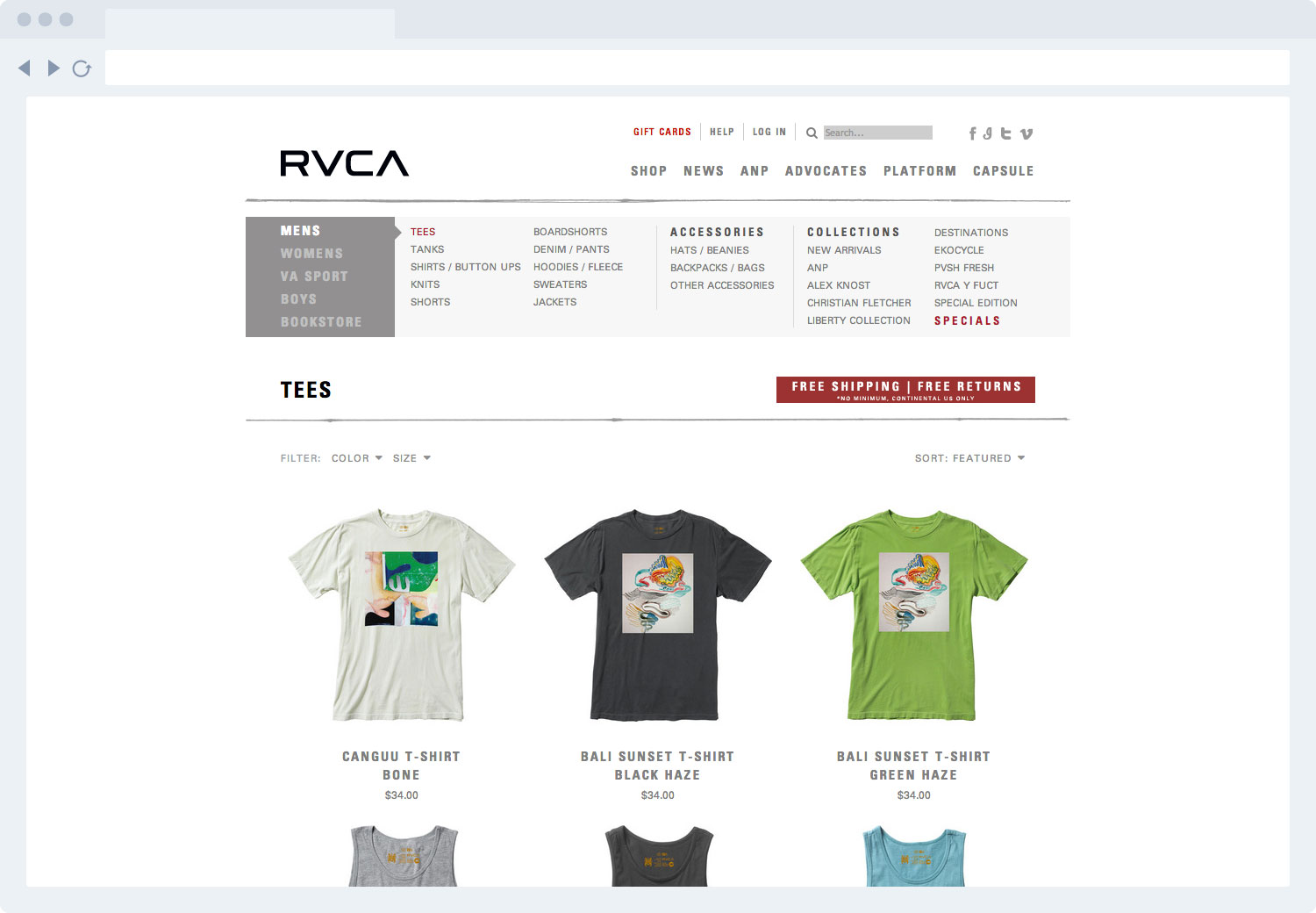 Side Studios, RVCA, Category Landing