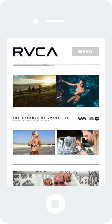 Side Studios, RVCA, Mobile Homepage